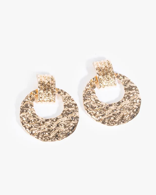 Gold Molten Metal Door Knocker Earrings sold by Collete Hayman