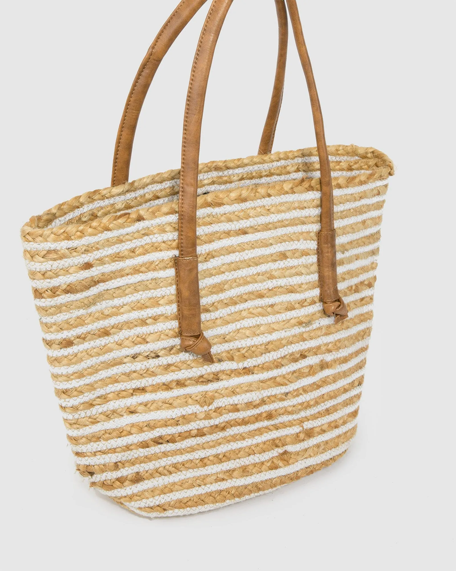 Natural Hannah Straw Tote Bag sold by Collete Hayman product image thumbnail 3