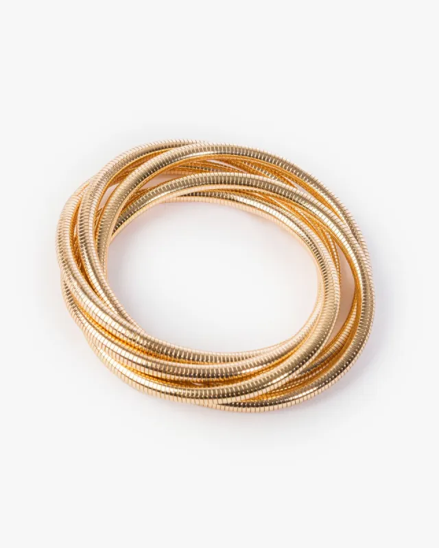 Gold Snake Chain Stretch Bracelet Pack sold by Collete Hayman