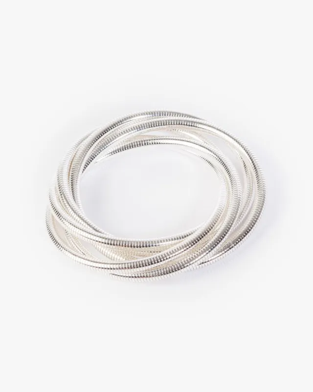 Silver Snake Chain Stretch Bracelet Pack sold by Collete Hayman