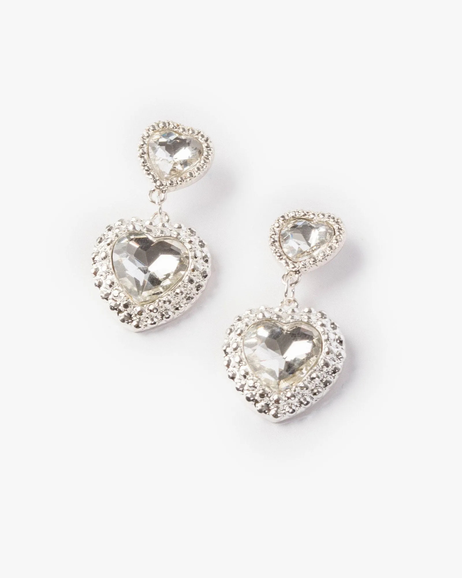 Crystal Pave Heart Drop Earrings sold by Collete Hayman product image thumbnail 2