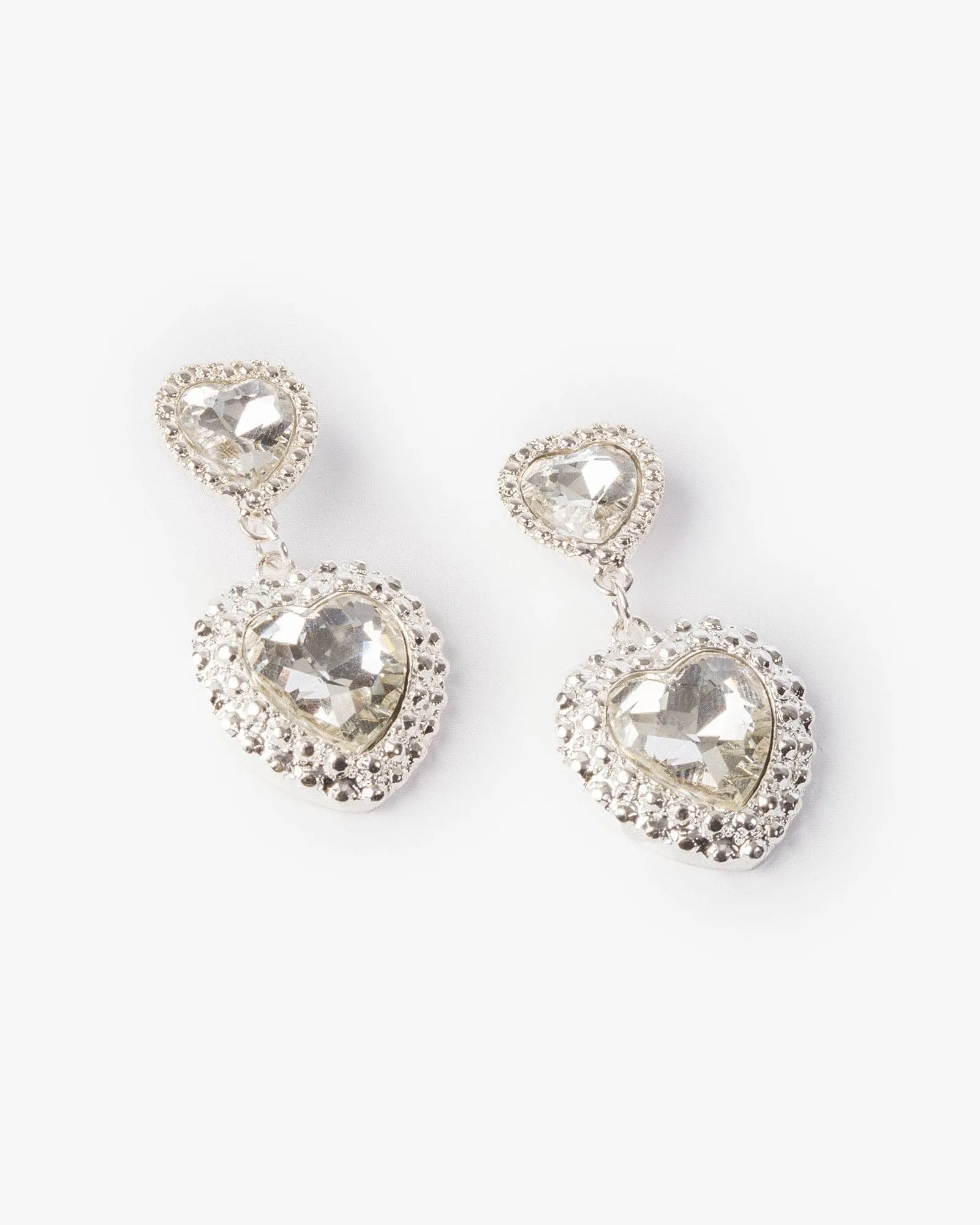 Crystal Pave Heart Drop Earrings sold by Collete Hayman