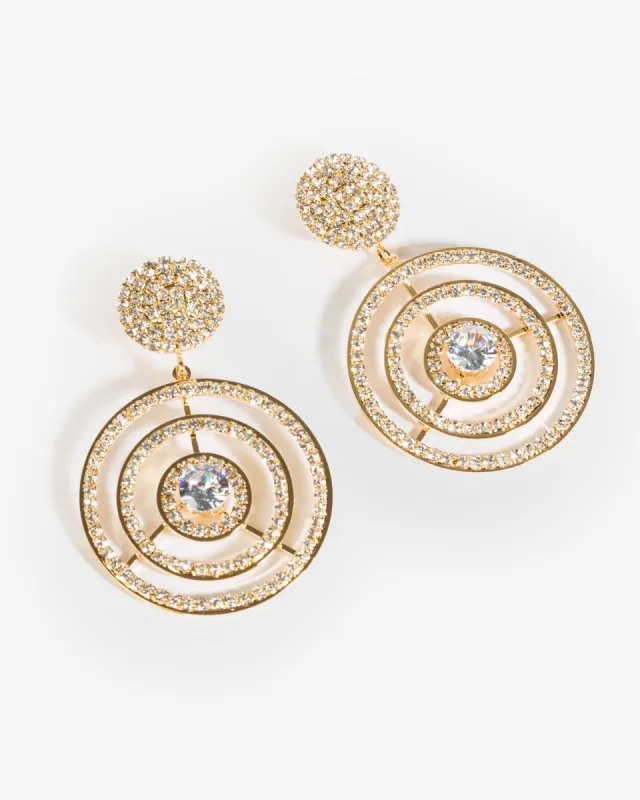 Crystal Double Round Drop Earrings made by Collete Hayman