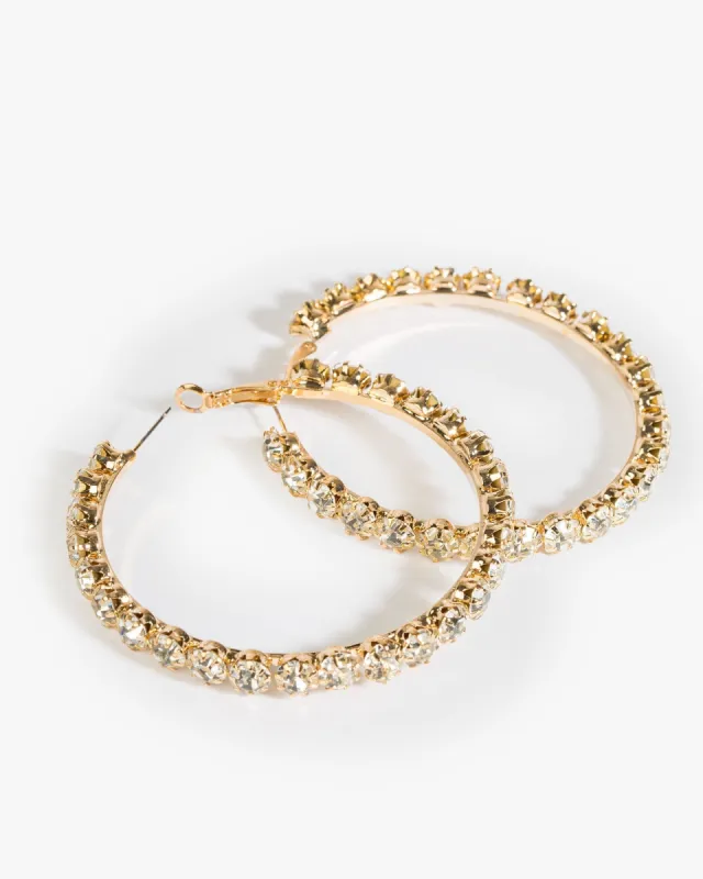 Crystal Round Hoop Earrings sold by Collete Hayman