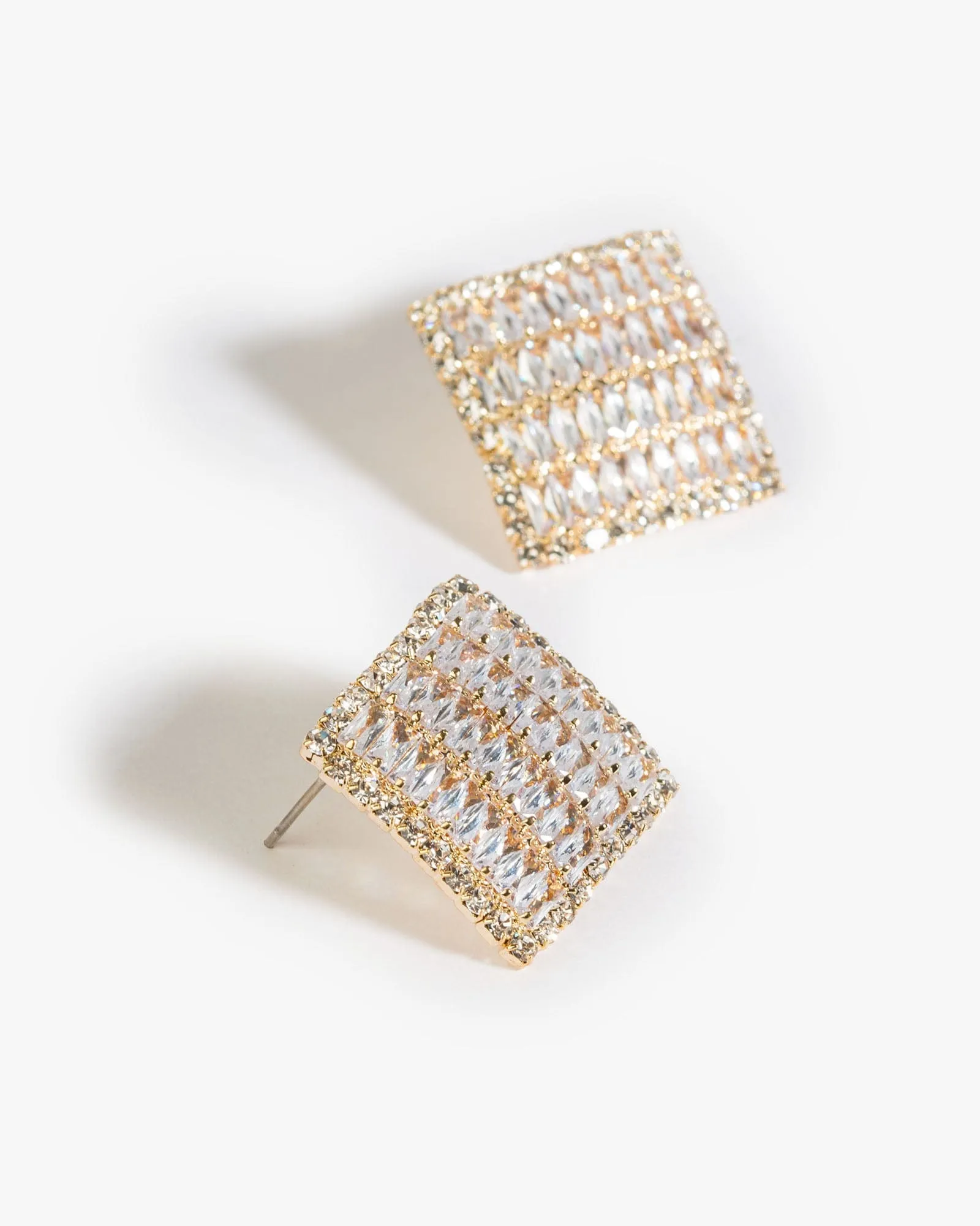 Crystal Square Detail Earrings sold by Collete Hayman product image thumbnail 4