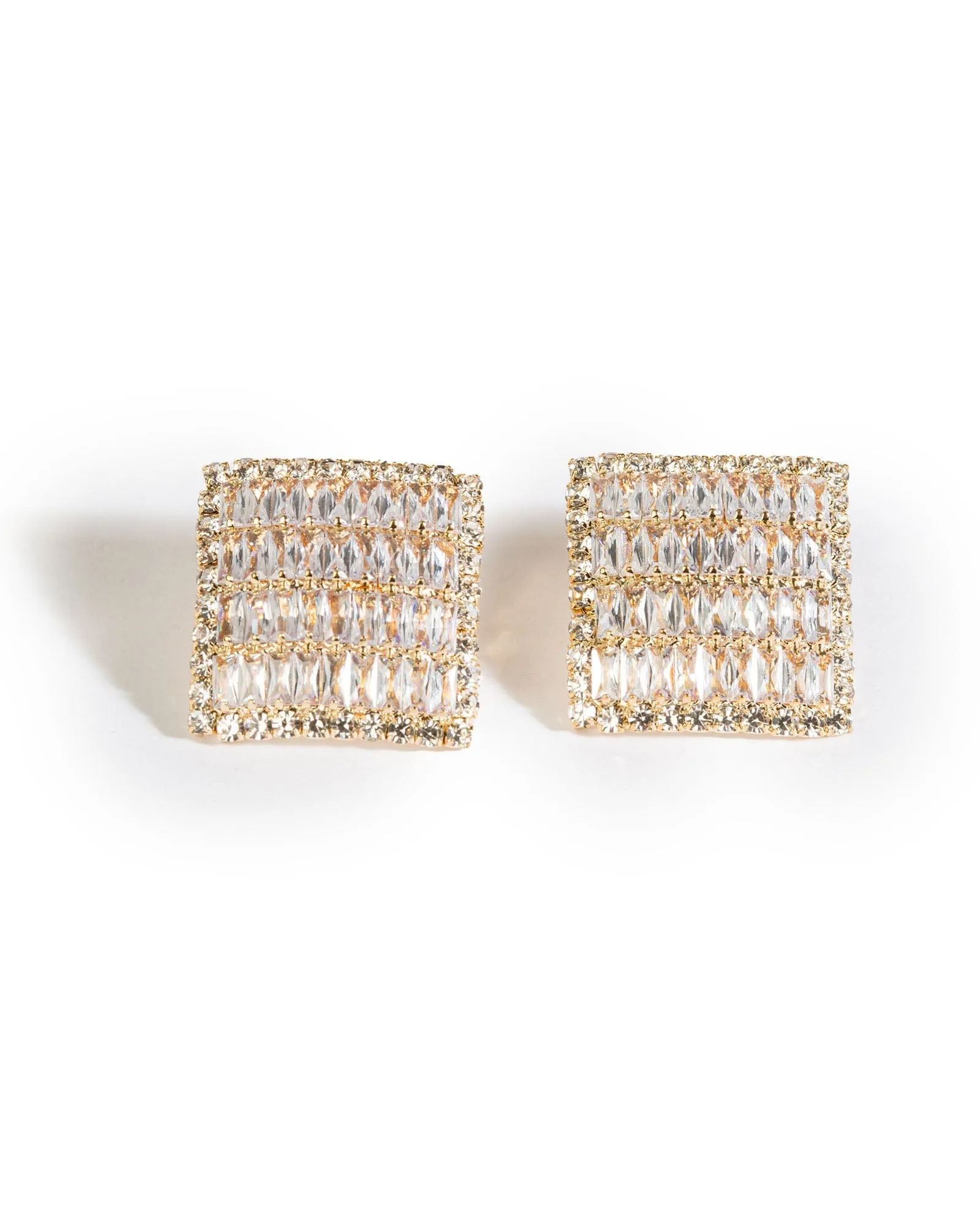 Crystal Square Detail Earrings sold by Collete Hayman product image thumbnail 3