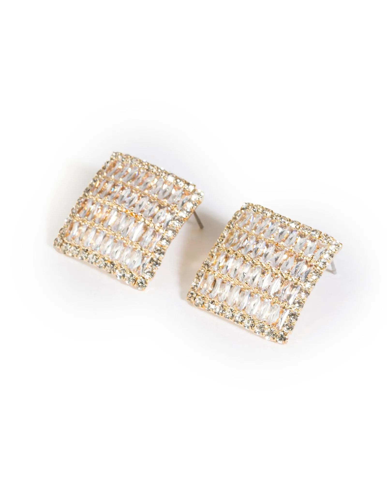 Crystal Square Detail Earrings sold by Collete Hayman product image thumbnail 2