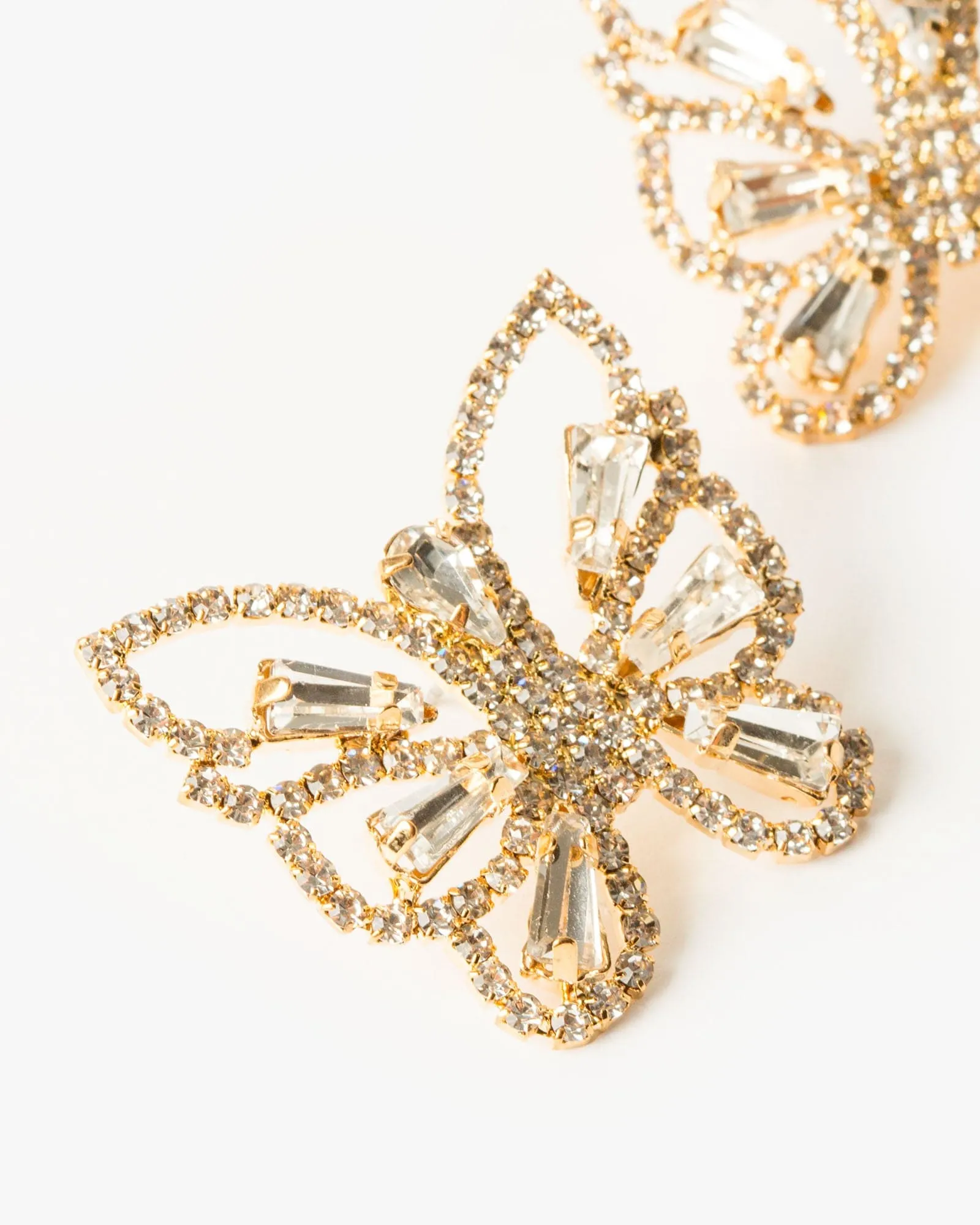 Crystal Detail Butterfly Drop Earrings sold by Collete Hayman product image thumbnail 2