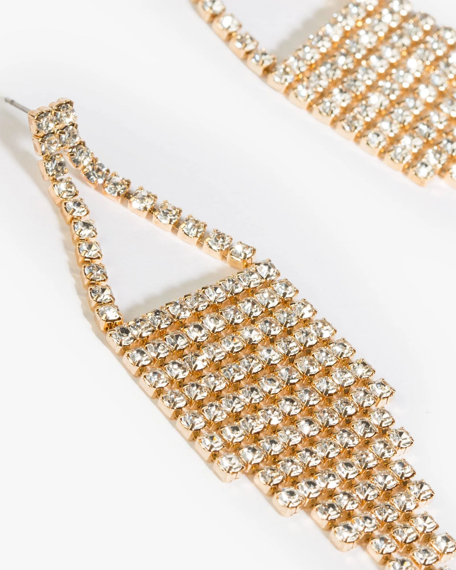 Crystal Diamond Cup Chain Drop Earrings sold by Collete Hayman product image thumbnail 3