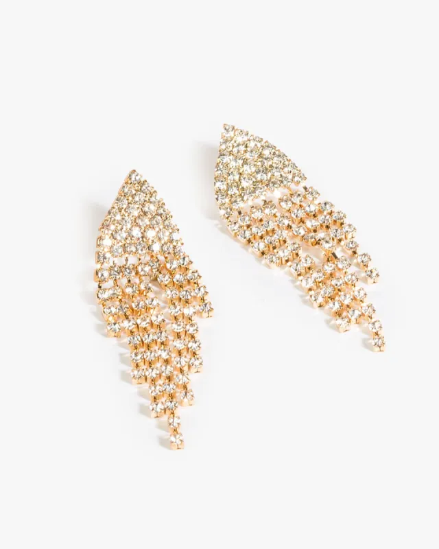 Crystal Medium Diamond Tassel Earrings sold by Collete Hayman