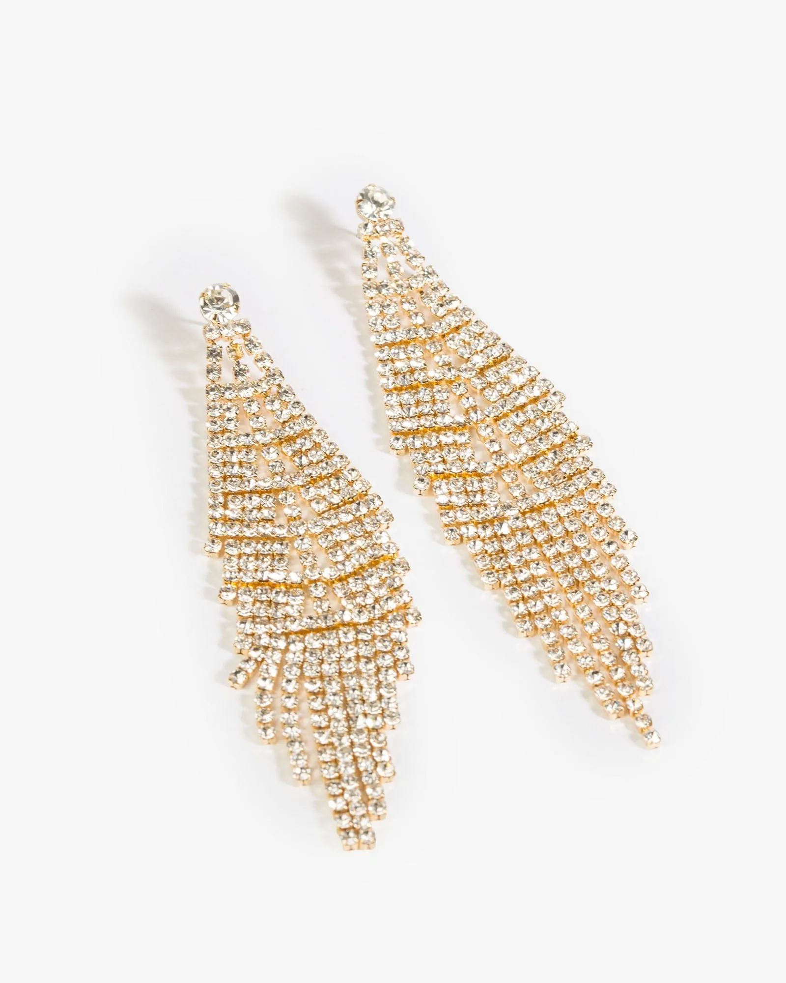 Crystal Fanned Diamond Drop Earrings sold by Collete Hayman