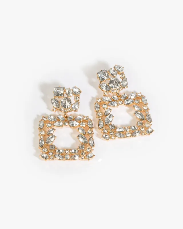 Crystal Cluster Door Knocker Earrings sold by Collete Hayman