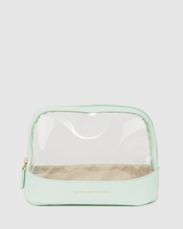 Mint Green Holly Clear Cosmetic Case sold by Collete Hayman