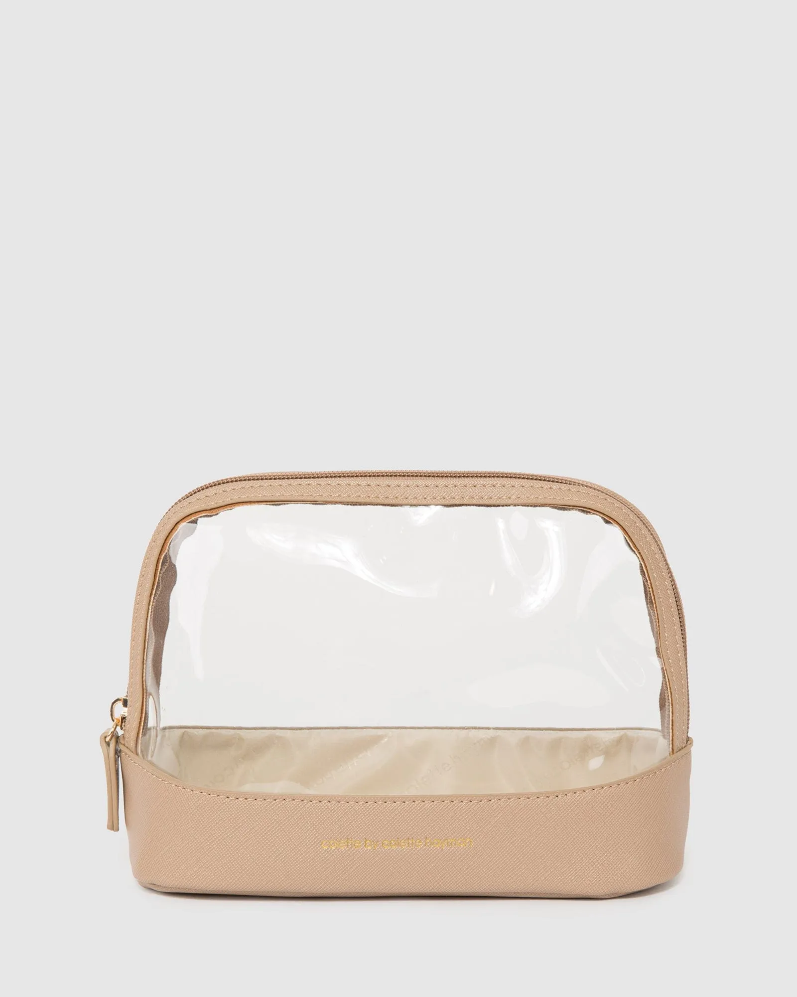 Taupe Holly Clear Cosmetic Case sold by Collete Hayman