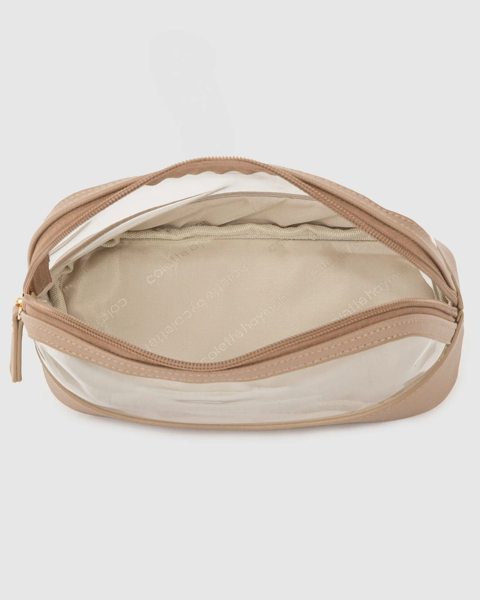 Taupe Holly Clear Cosmetic Case sold by Collete Hayman product image thumbnail 4