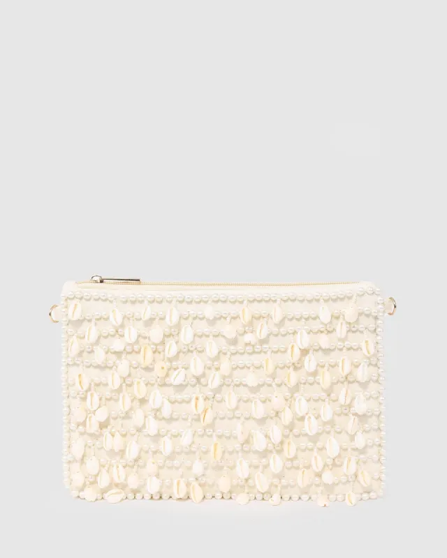 Pearl Zip Top Sequin Clutch Bag sold by Collete Hayman