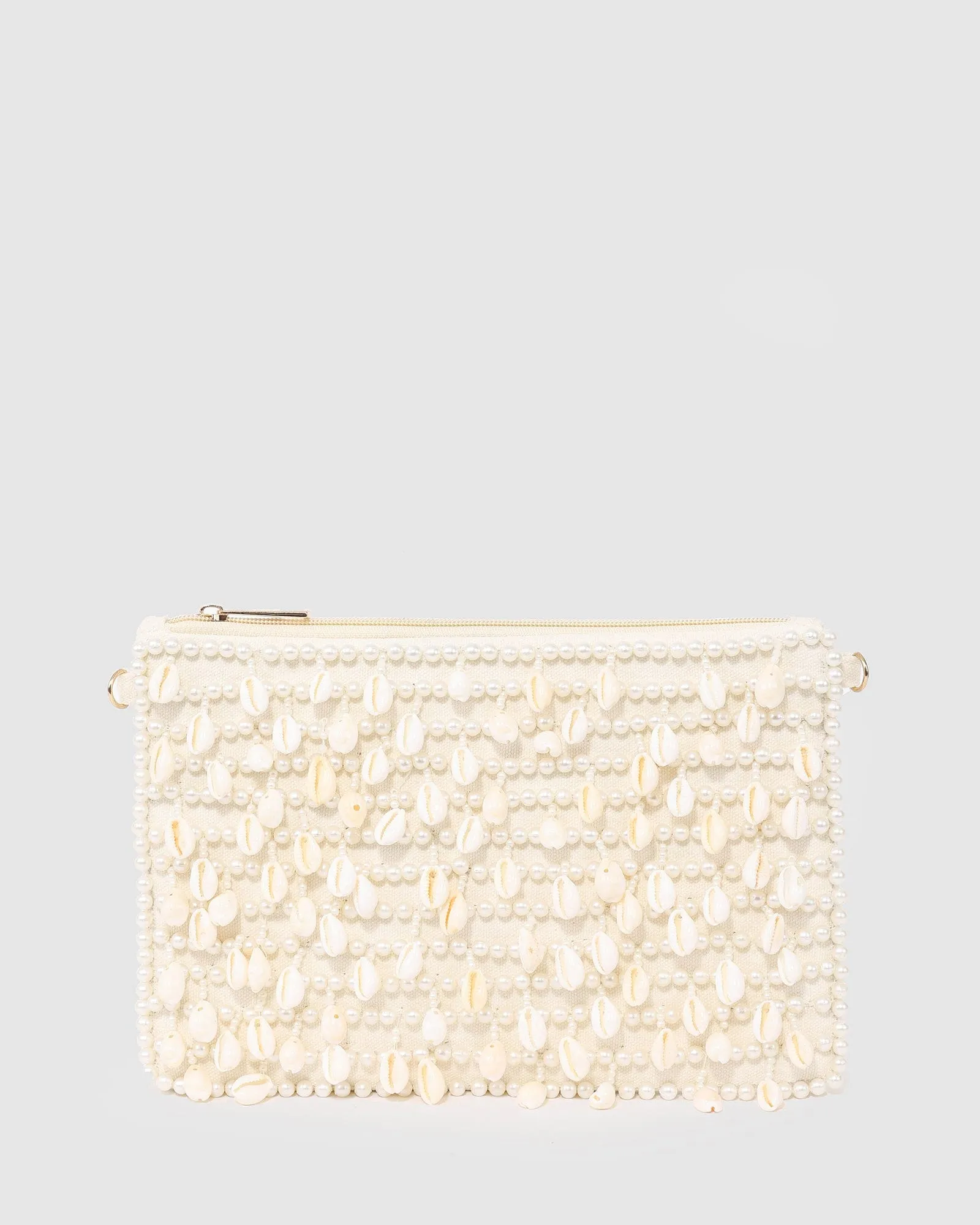 Pearl Zip Top Sequin Clutch Bag sold by Collete Hayman
