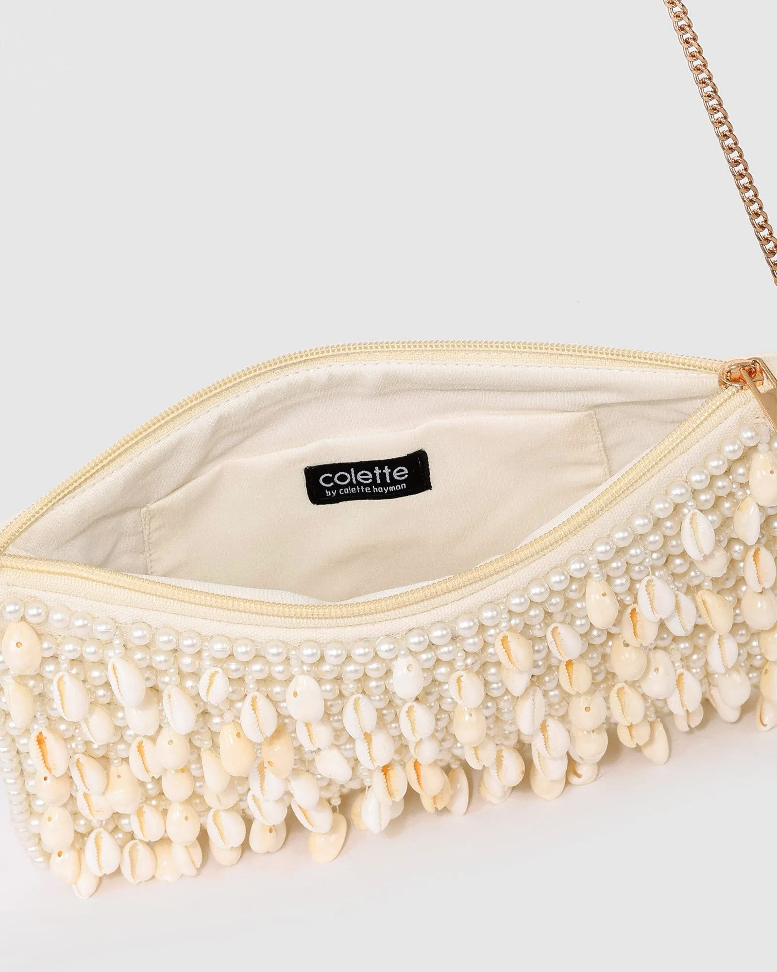 Pearl Zip Top Sequin Clutch Bag sold by Collete Hayman product image thumbnail 5