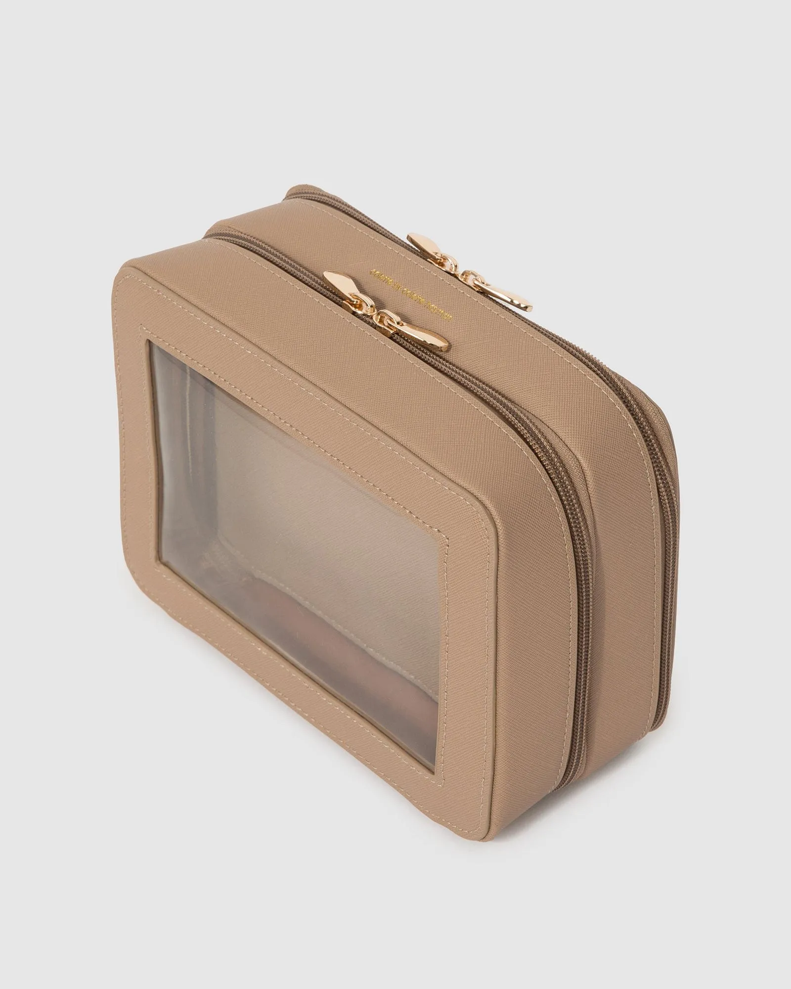 Taupe Mina Multi Compartment Cosmetic Case sold by Collete Hayman product image thumbnail 4