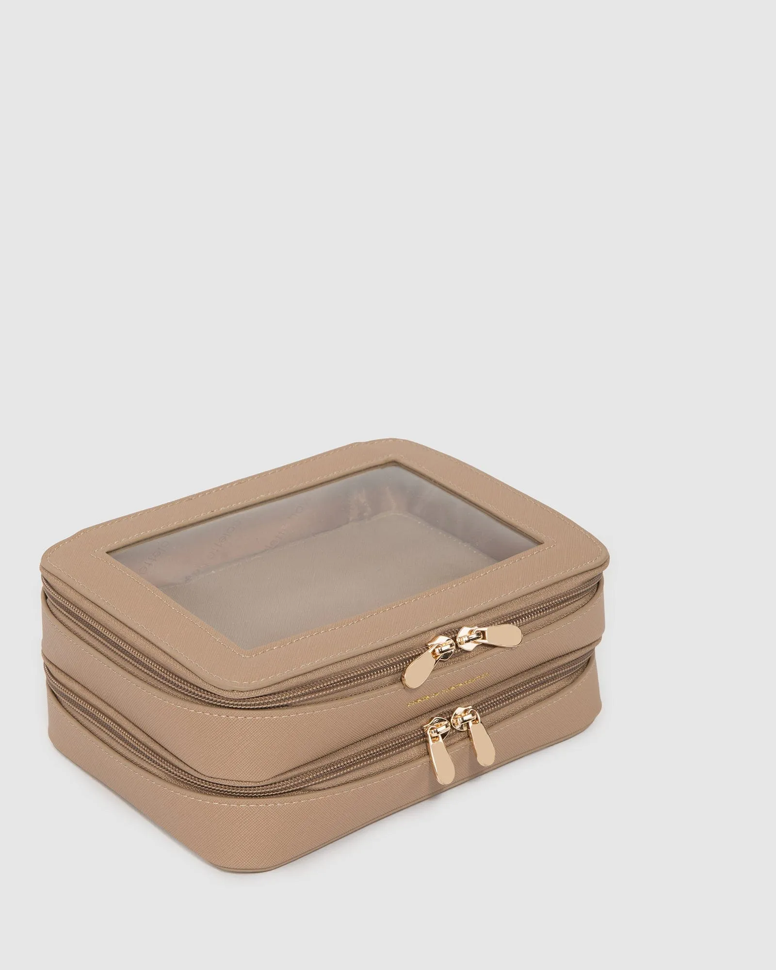 Taupe Mina Multi Compartment Cosmetic Case sold by Collete Hayman product image thumbnail 2