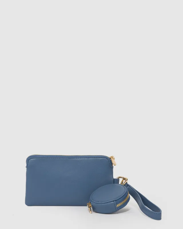 Navy Ottie Pouch Wristlet Wallet sold by Collete Hayman