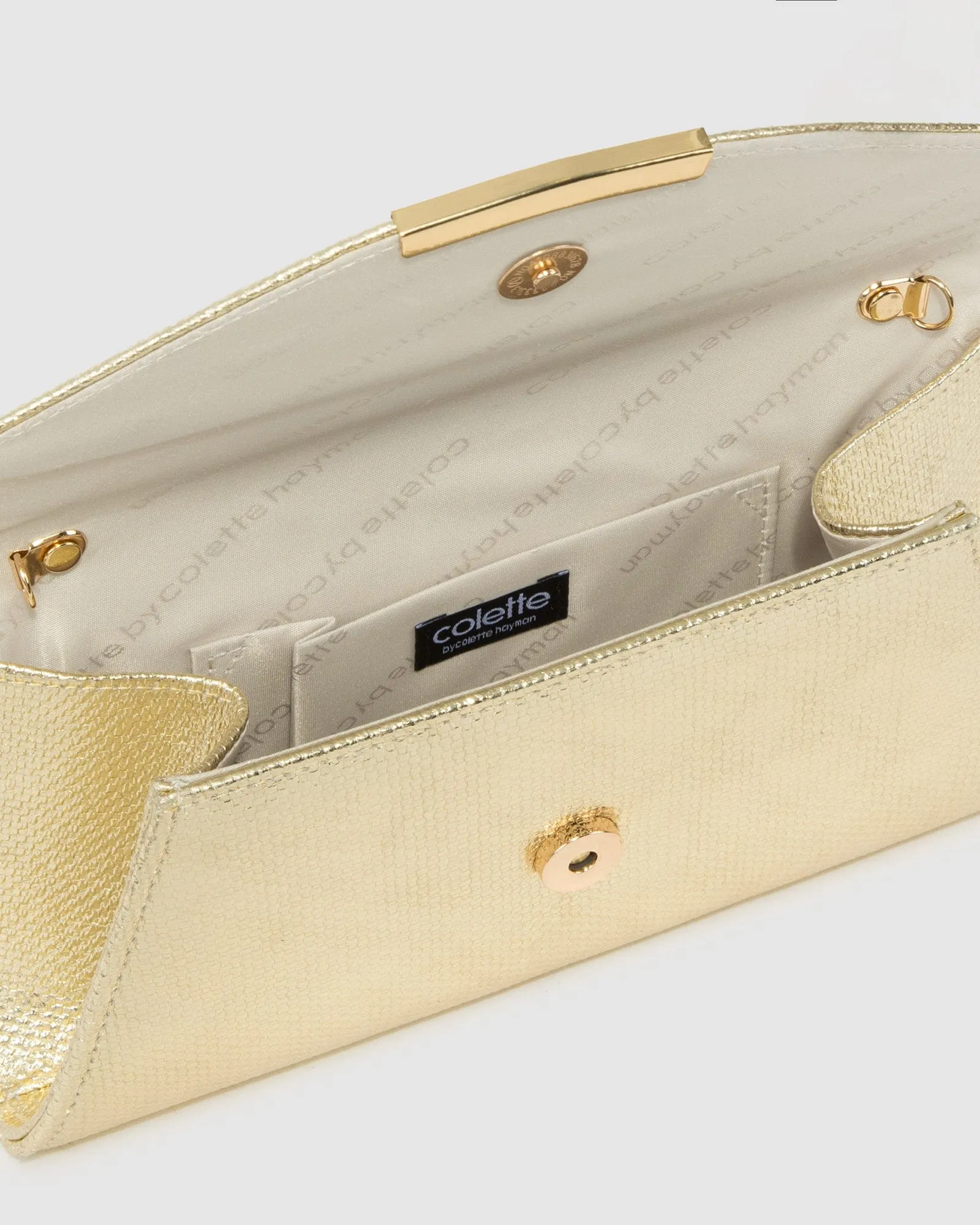 Gold Lucille Envelope Clutch Bag sold by Collete Hayman product image thumbnail 5
