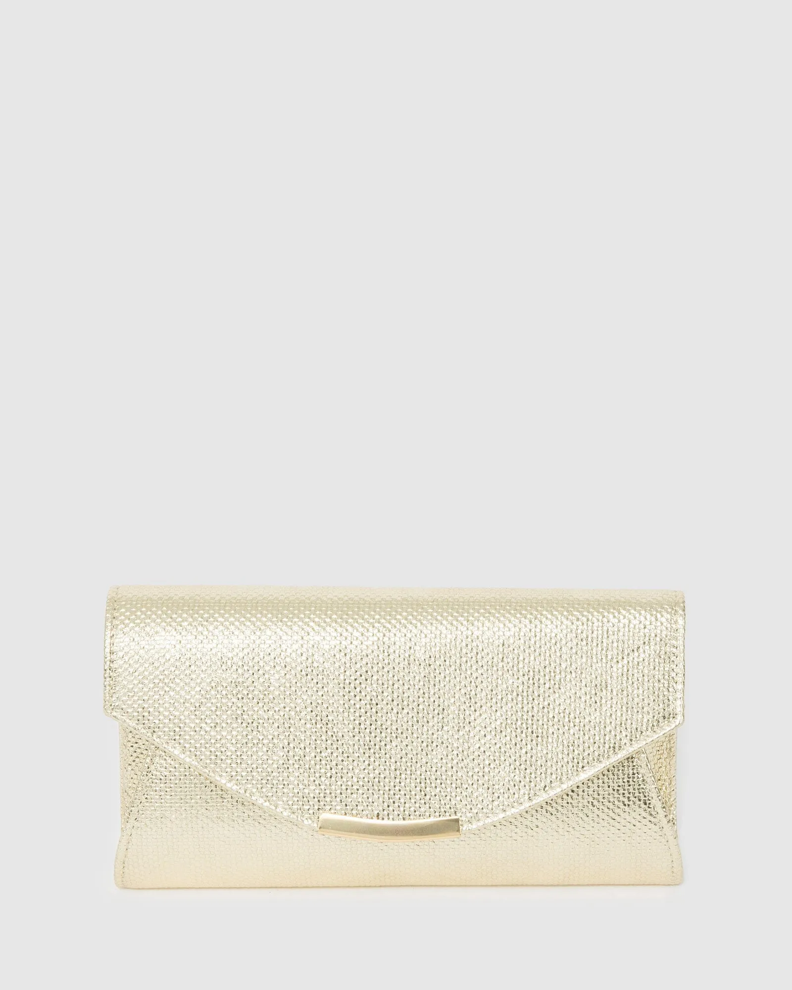 Gold Lucille Envelope Clutch Bag sold by Collete Hayman