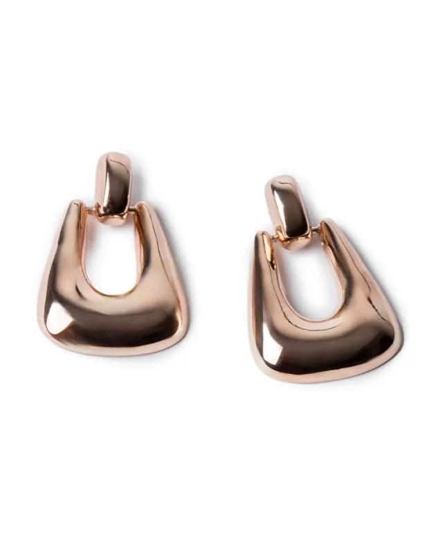 Rose Gold Smooth Door Knocker Earrings sold by Collete Hayman