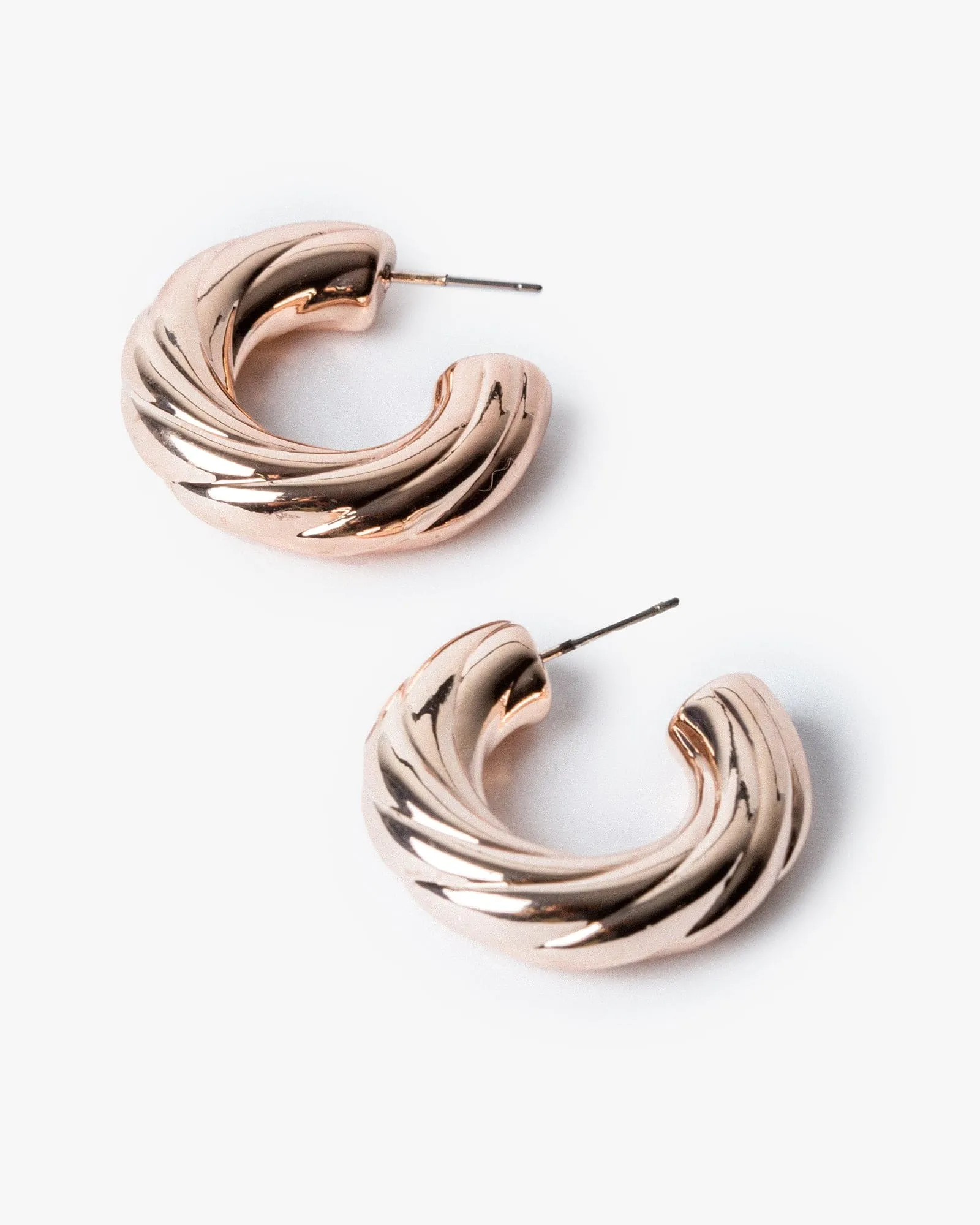 Rose Gold Chubby Soft Twist Hoop Earrings sold by Collete Hayman product image thumbnail 3