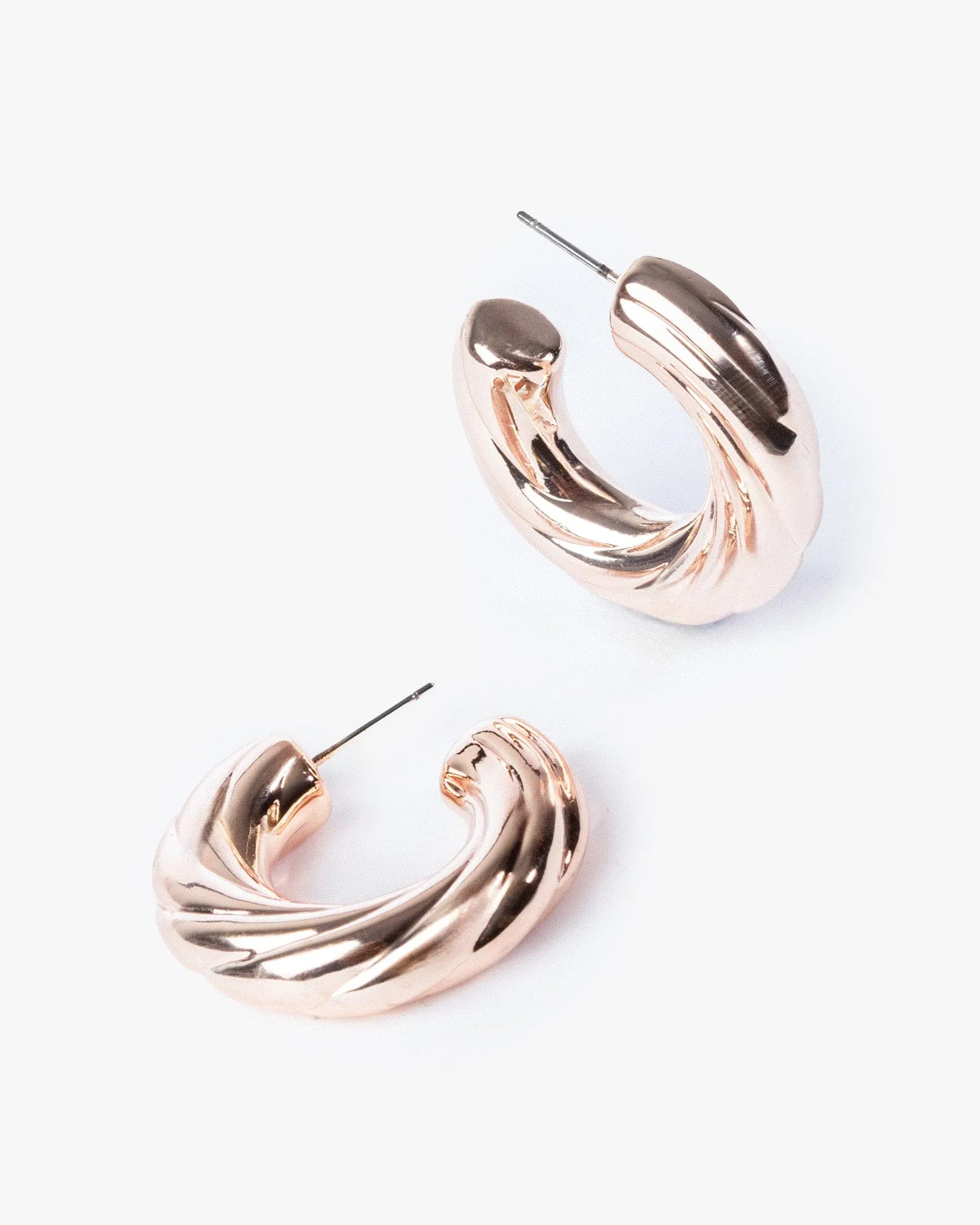 Rose Gold Chubby Soft Twist Hoop Earrings sold by Collete Hayman