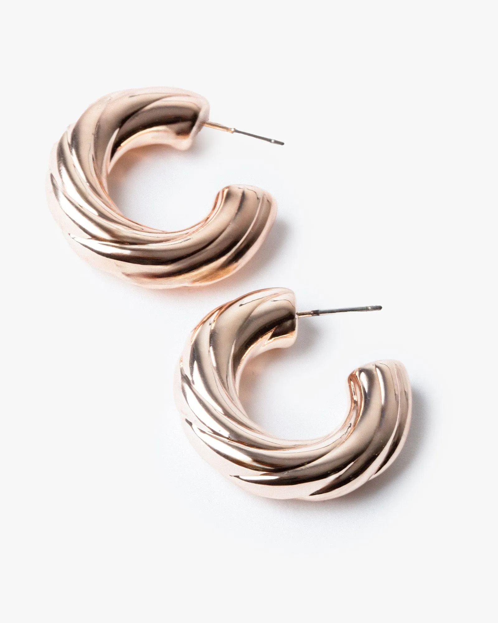 Rose Gold Chubby Soft Twist Hoop Earrings sold by Collete Hayman product image thumbnail 2