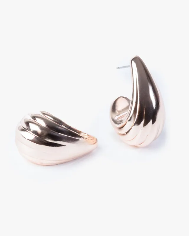 Rose Gold Textured Tear Drop Stud Earrings sold by Collete Hayman