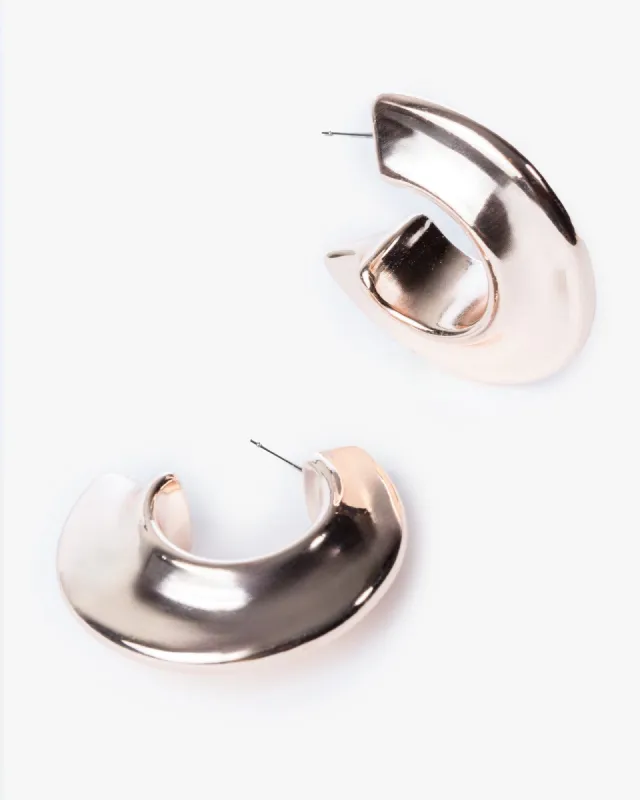 Rose Gold Ridged Hoop Earrings sold by Collete Hayman