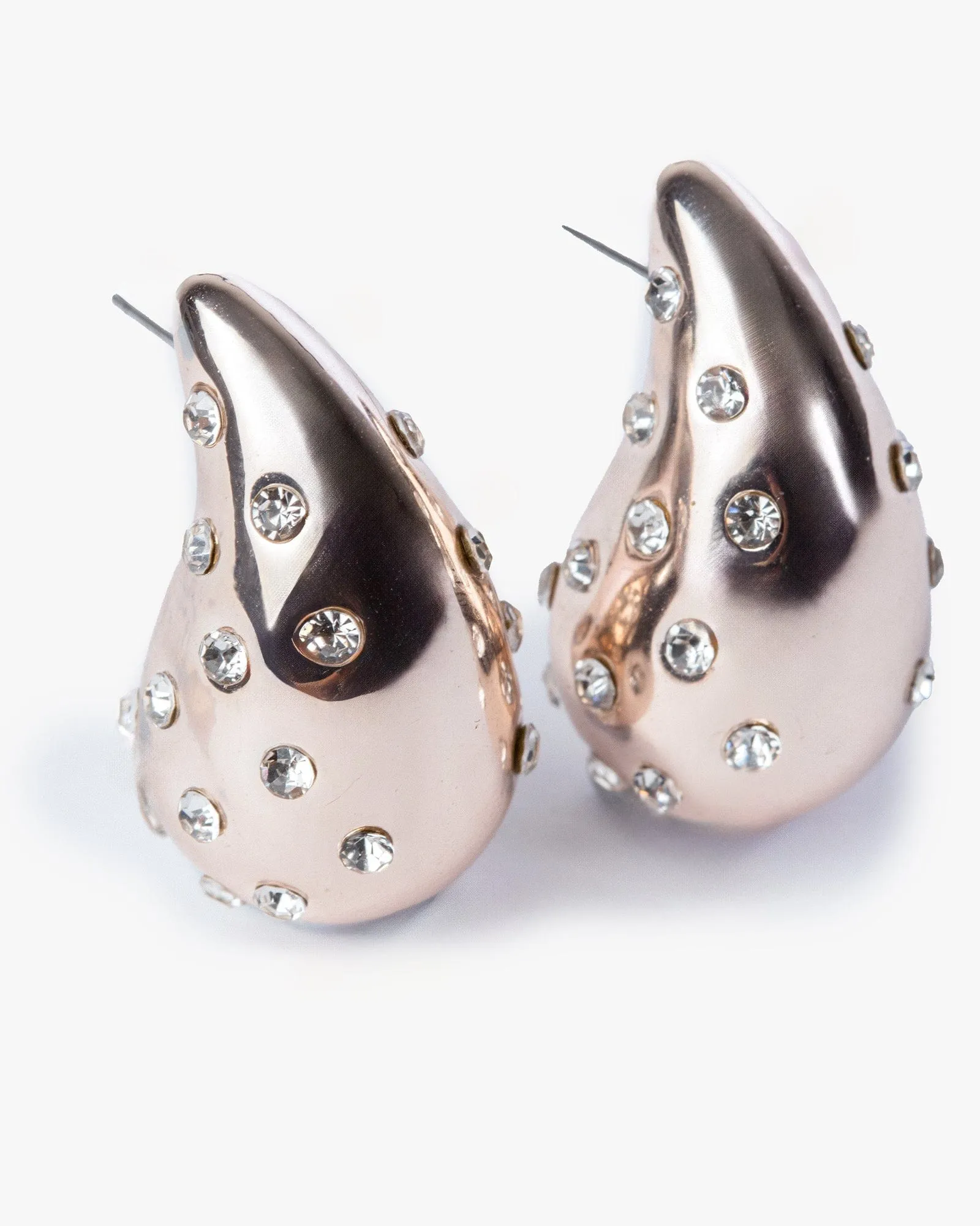 Rose Gold Crystal Tear Drop Stud Earrings sold by Collete Hayman product image thumbnail 4