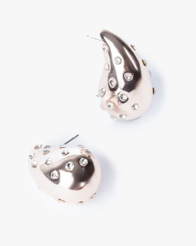 Rose Gold Crystal Tear Drop Stud Earrings sold by Collete Hayman