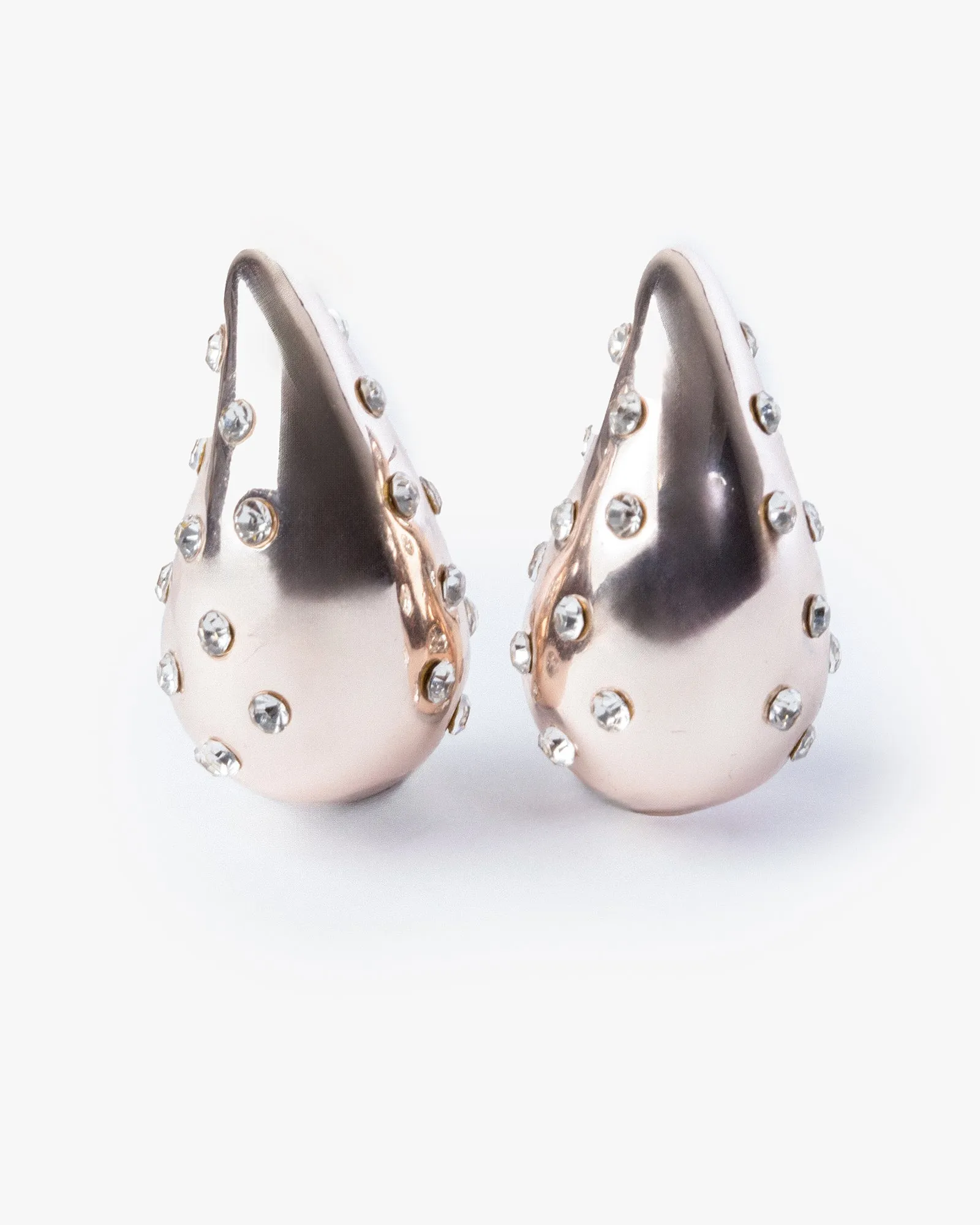 Rose Gold Crystal Tear Drop Stud Earrings sold by Collete Hayman product image thumbnail 5