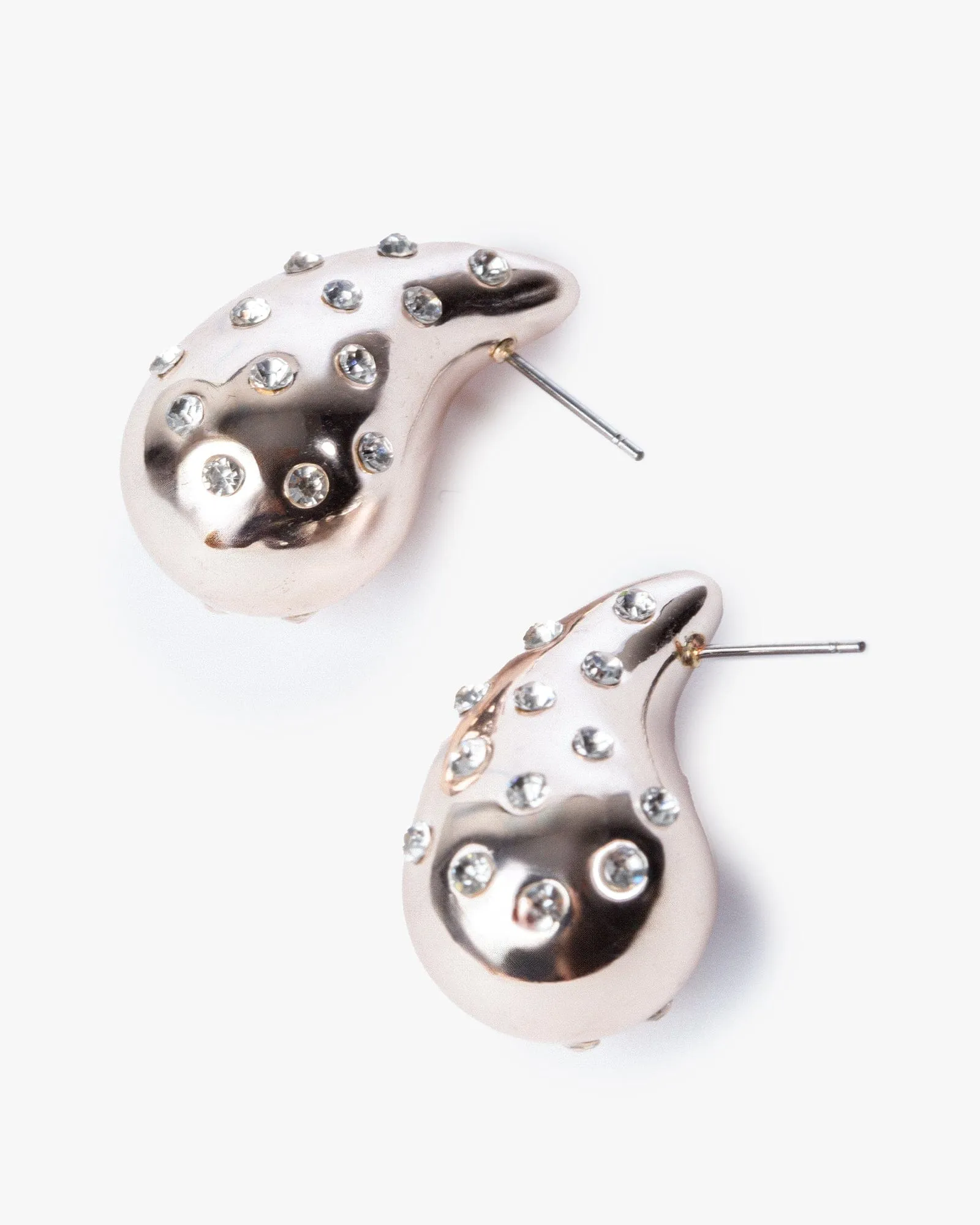 Rose Gold Crystal Tear Drop Stud Earrings sold by Collete Hayman product image thumbnail 2