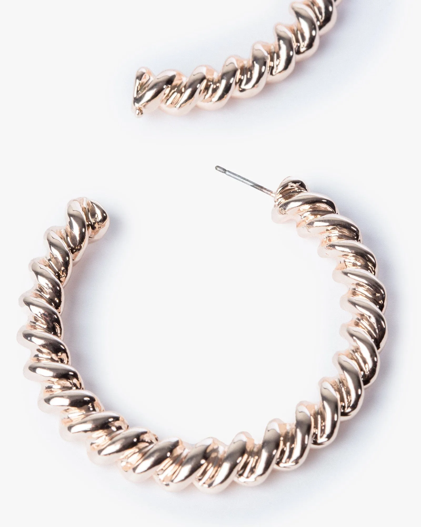 Rose Gold Medium Tight Twist Hoop Earrings sold by Collete Hayman product image thumbnail 2