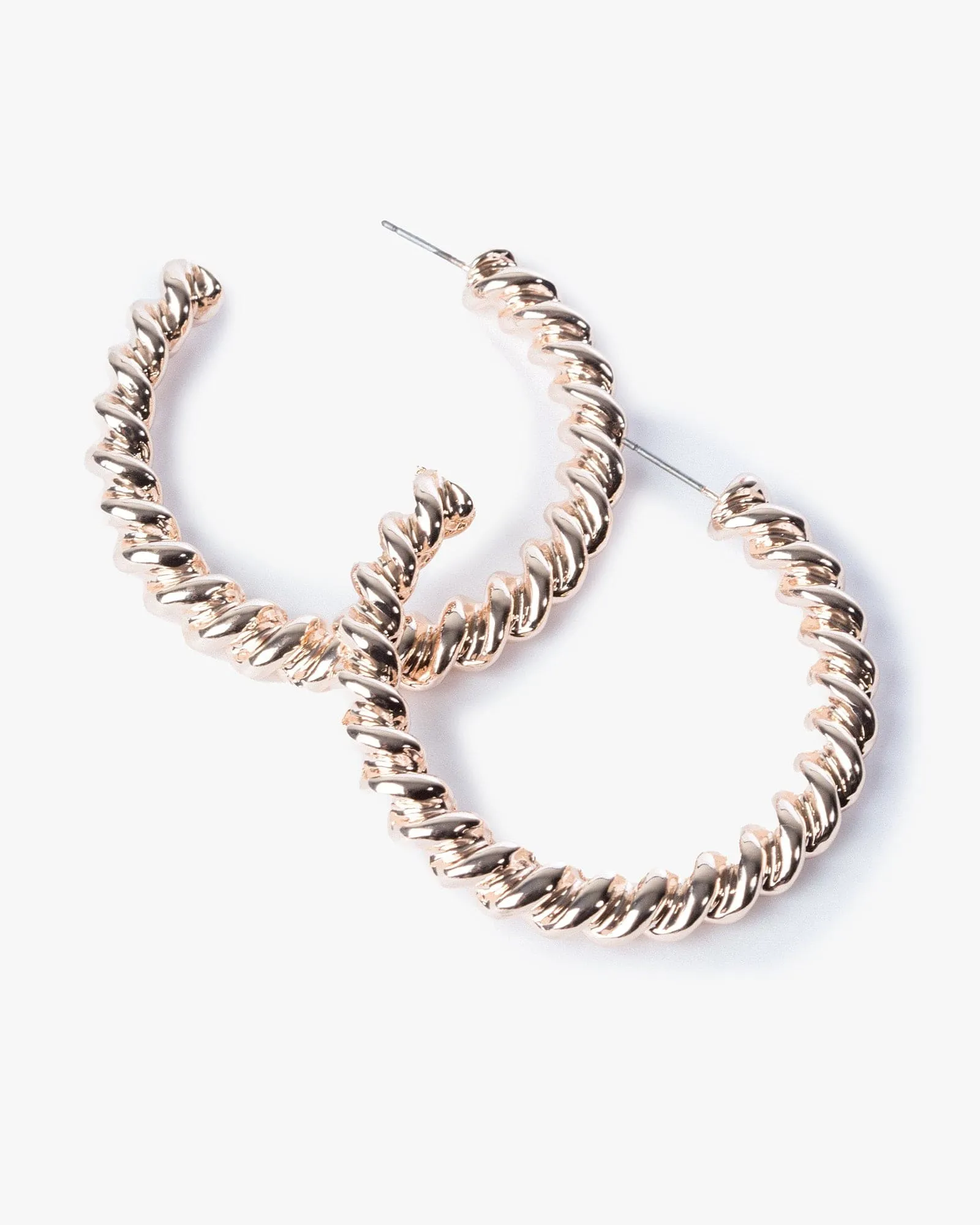 Rose Gold Medium Tight Twist Hoop Earrings sold by Collete Hayman