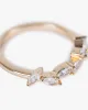 Gold Cubic Zirconia Leaf Open Ring sold by Collete Hayman
