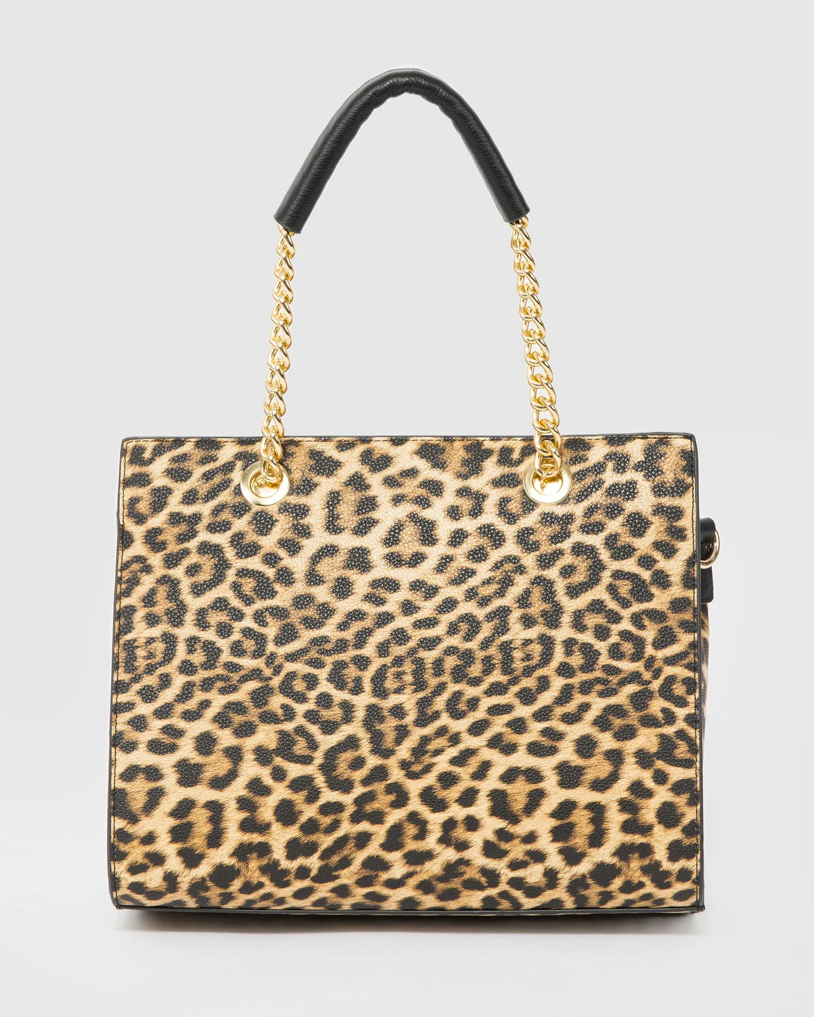 Leopard Print Ella Stud Panel Tote Bag sold by Collete Hayman product image thumbnail 3