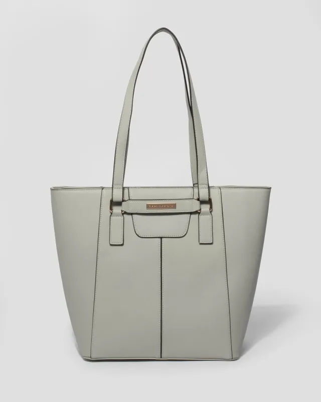 Grey Carissa Panel Tote Bag sold by Collete Hayman
