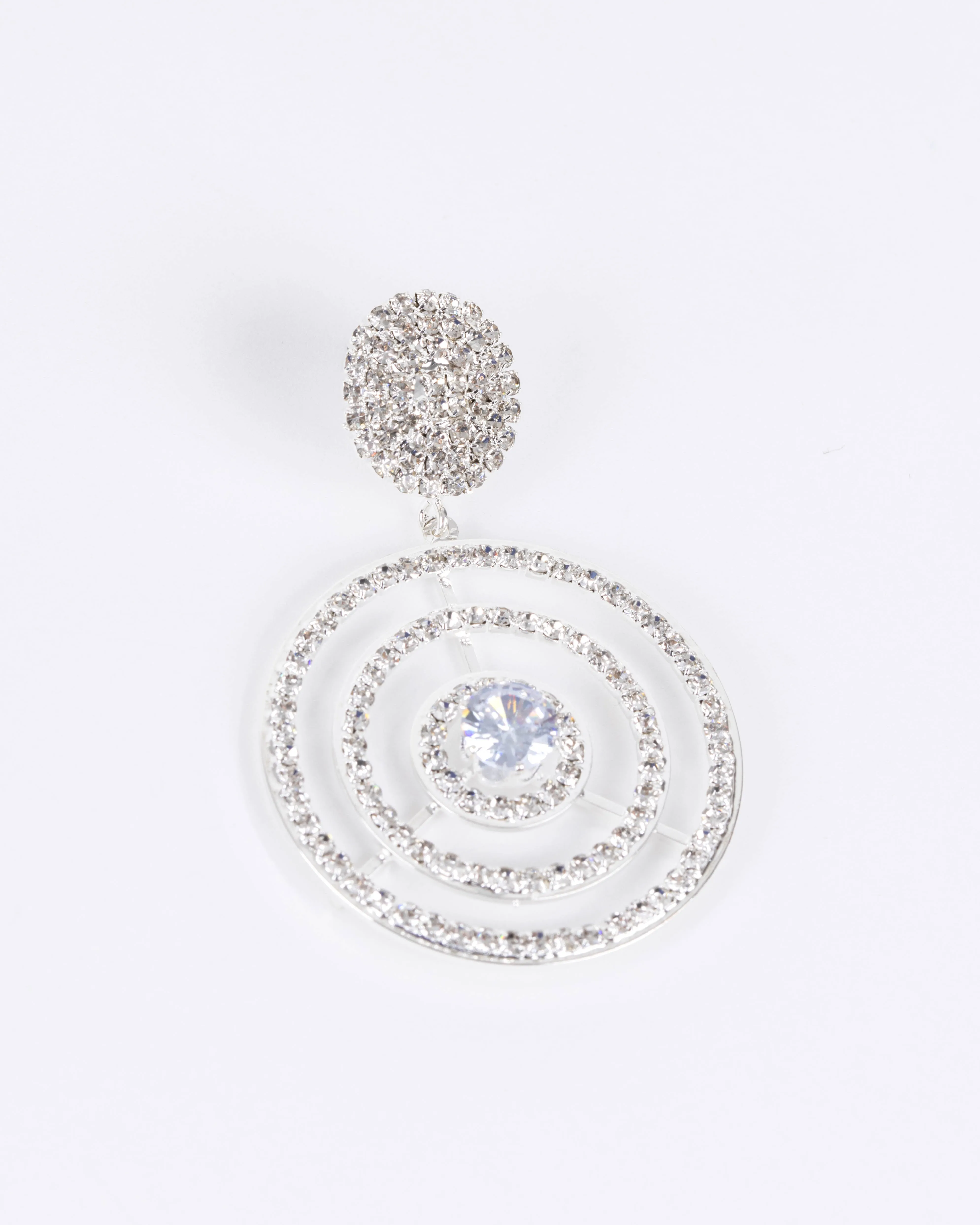 Crystal Double Round Drop Earrings sold by Collete Hayman product image thumbnail 3