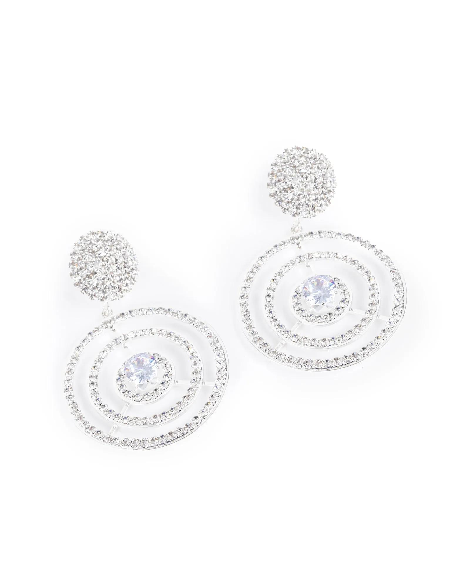 Crystal Double Round Drop Earrings sold by Collete Hayman product image thumbnail 2