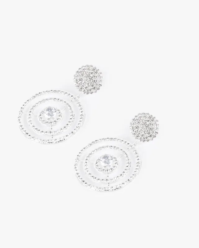 Crystal Double Round Drop Earrings sold by Collete Hayman
