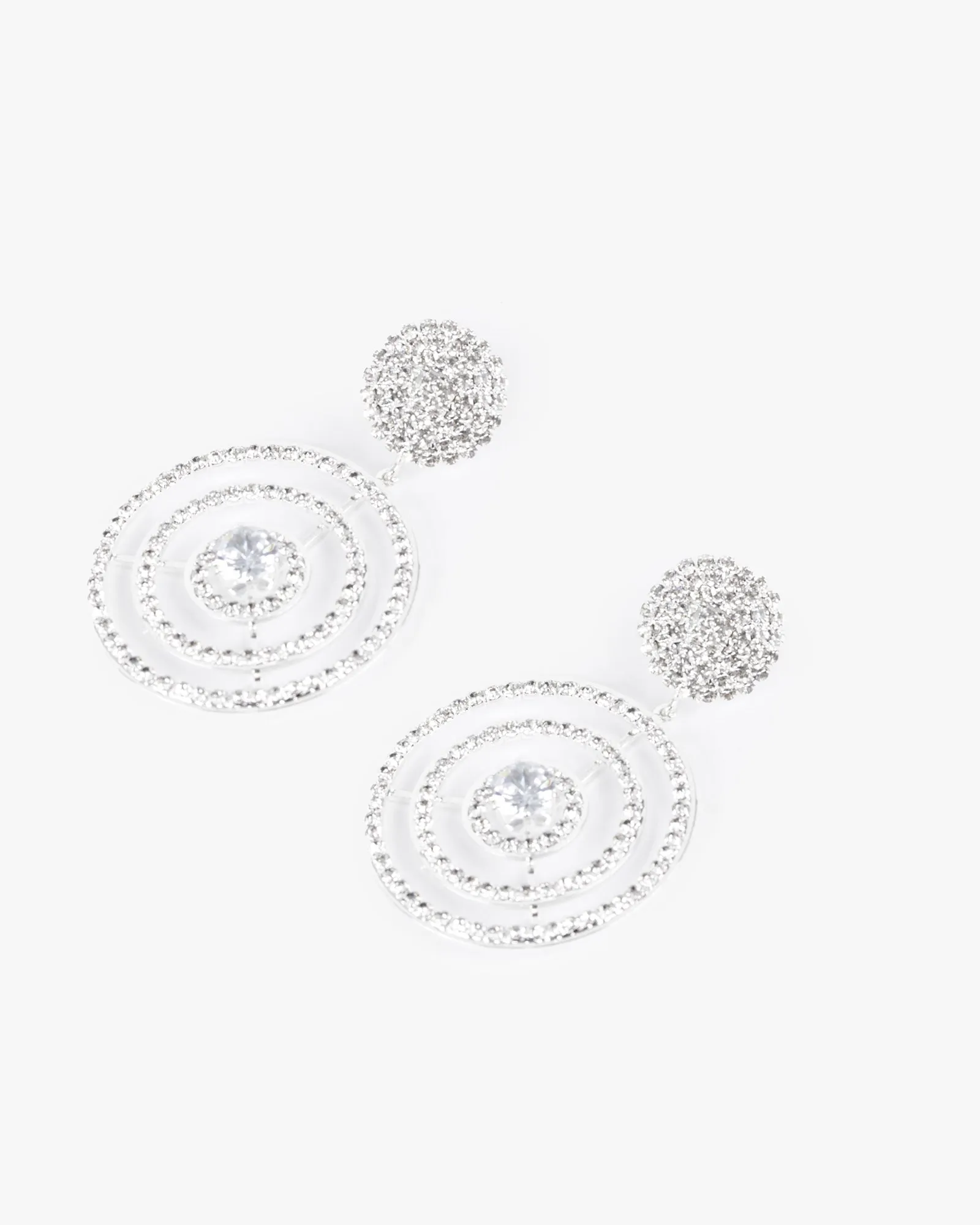 Crystal Double Round Drop Earrings sold by Collete Hayman