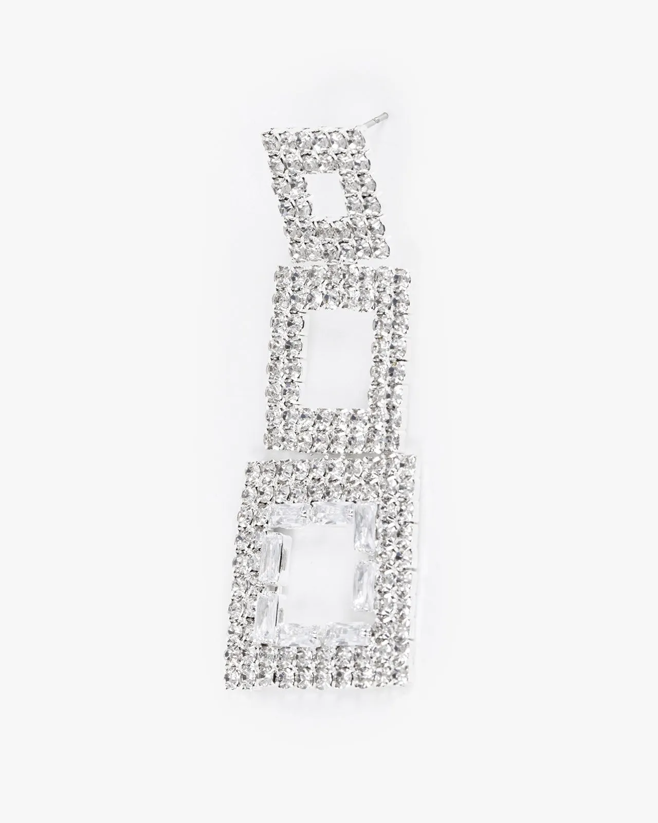 Crystal Triple Square Drop Earrings sold by Collete Hayman product image thumbnail 2