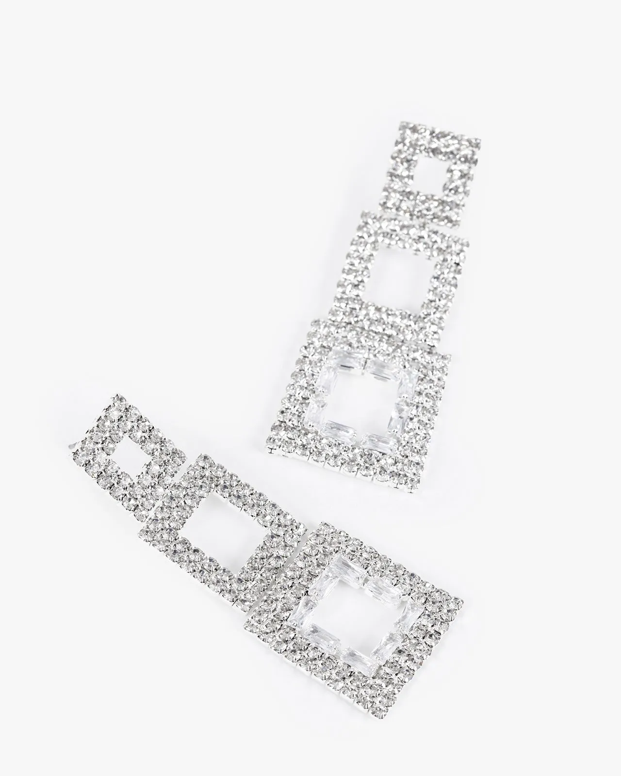 Crystal Triple Square Drop Earrings sold by Collete Hayman product image thumbnail 3