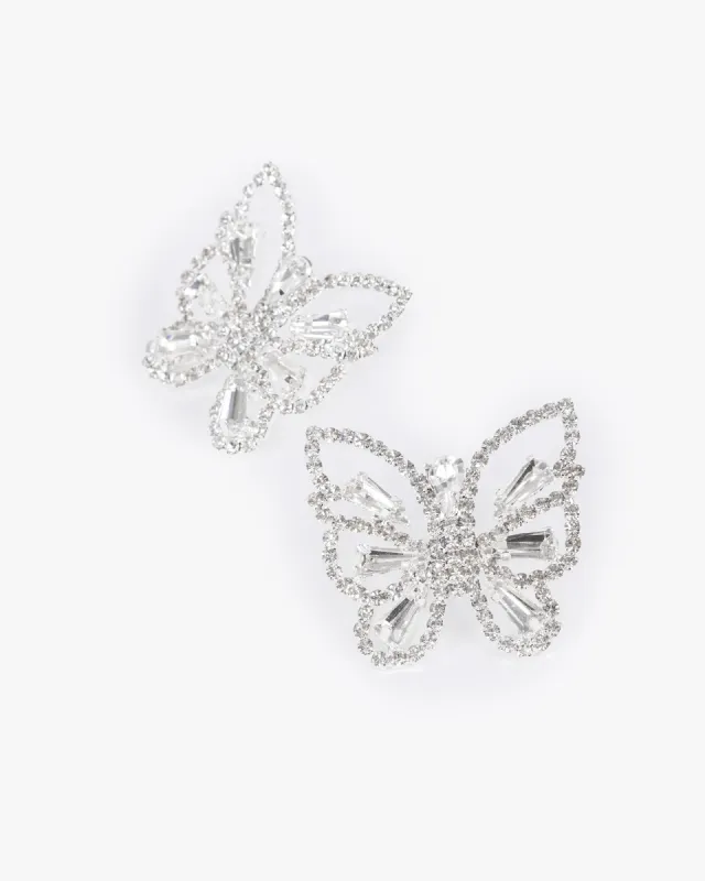 Crystal Detail Butterfly Drop Earrings sold by Collete Hayman
