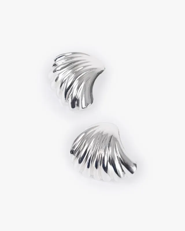 Silver Swirl Statement Stud Earrings sold by Collete Hayman